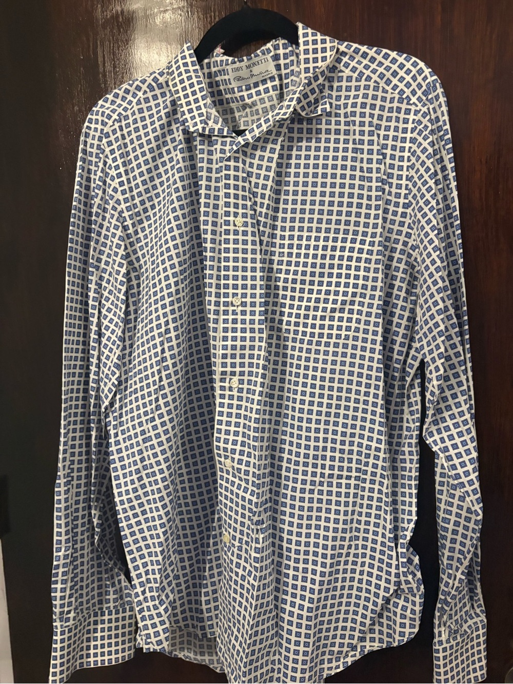 Men's Italian Designer Eddy Monetti and Tailored by Pedro Mu Dress Shirt. XXL.